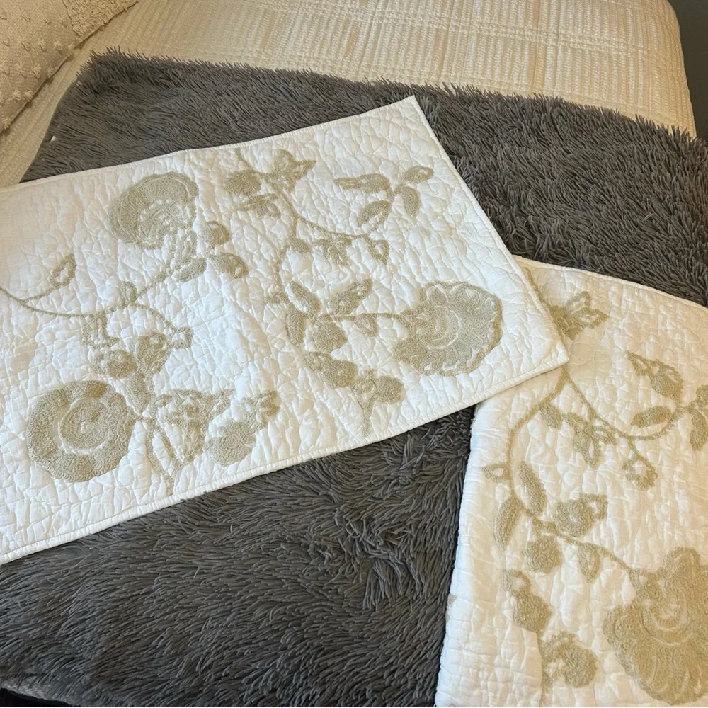 Pottery Barn Embroidered Pillow Shams - Picture 3 of 7